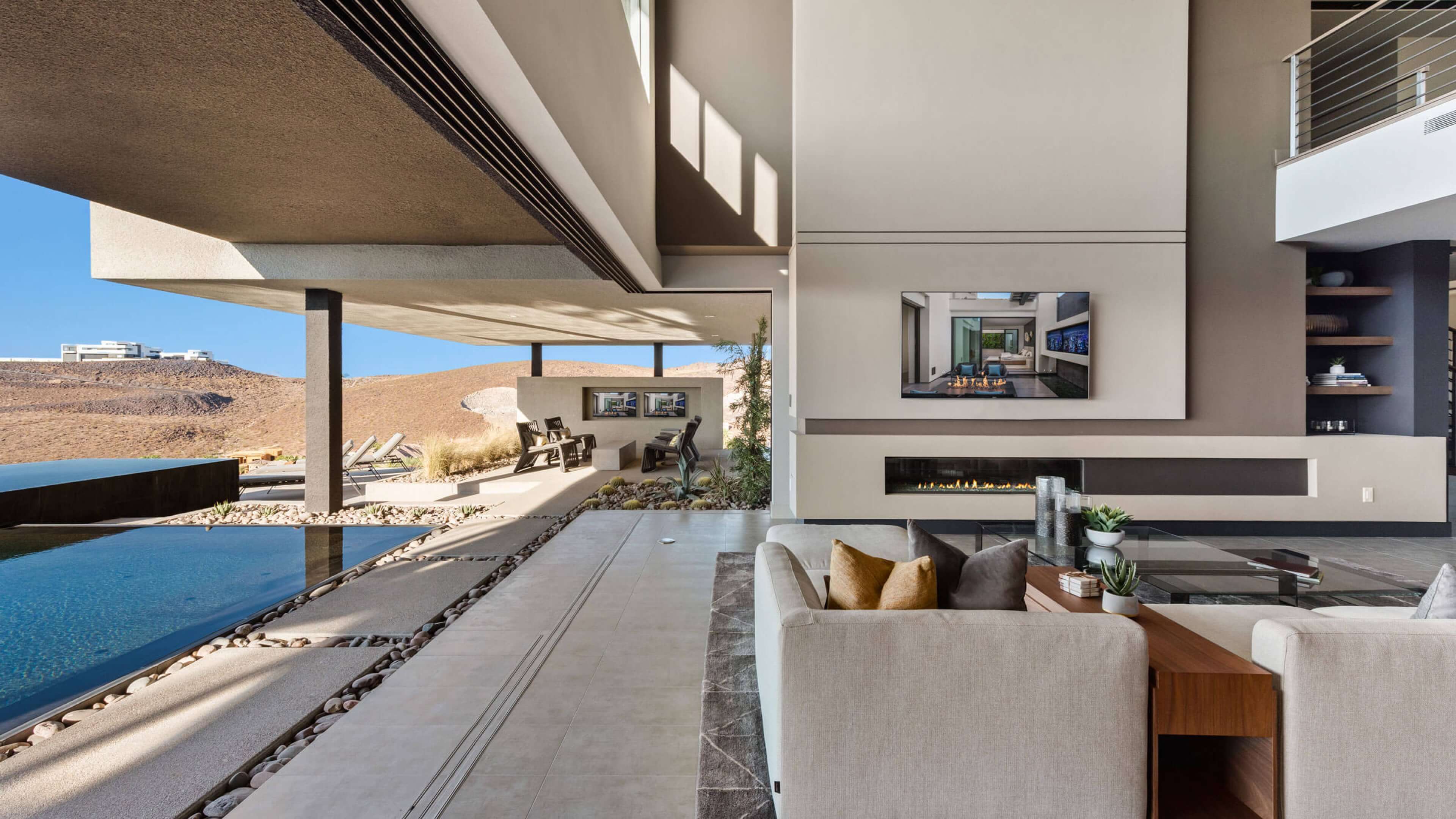 Modern Desert Homes Las Vegas Obsidian Vision Great Room 1