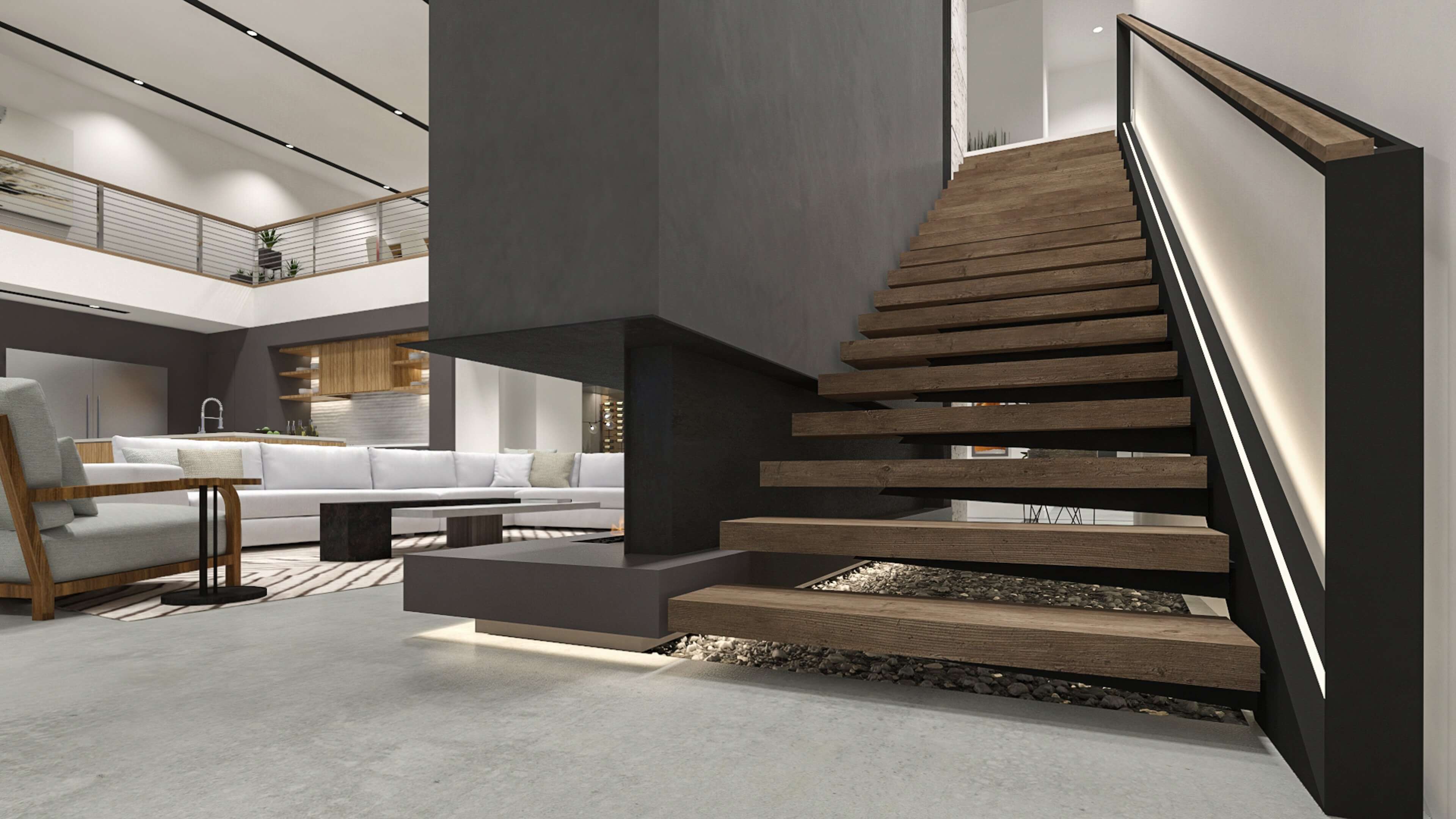 Modern Desert Homes Las Vegas Obsidian Stairway1 Apex scaled