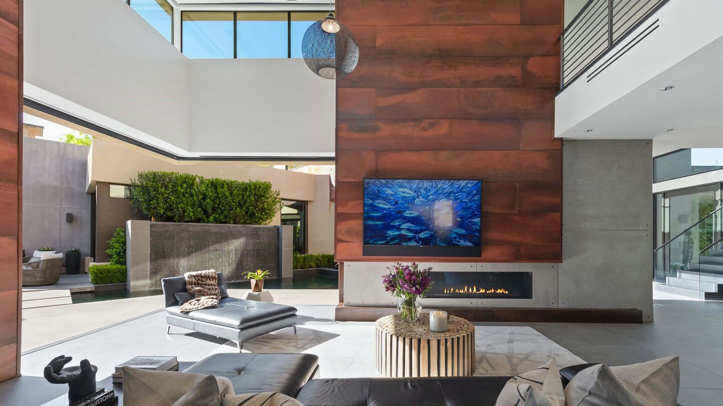 Custom Homes Las Vegas Vigor Great Room Pool scaled