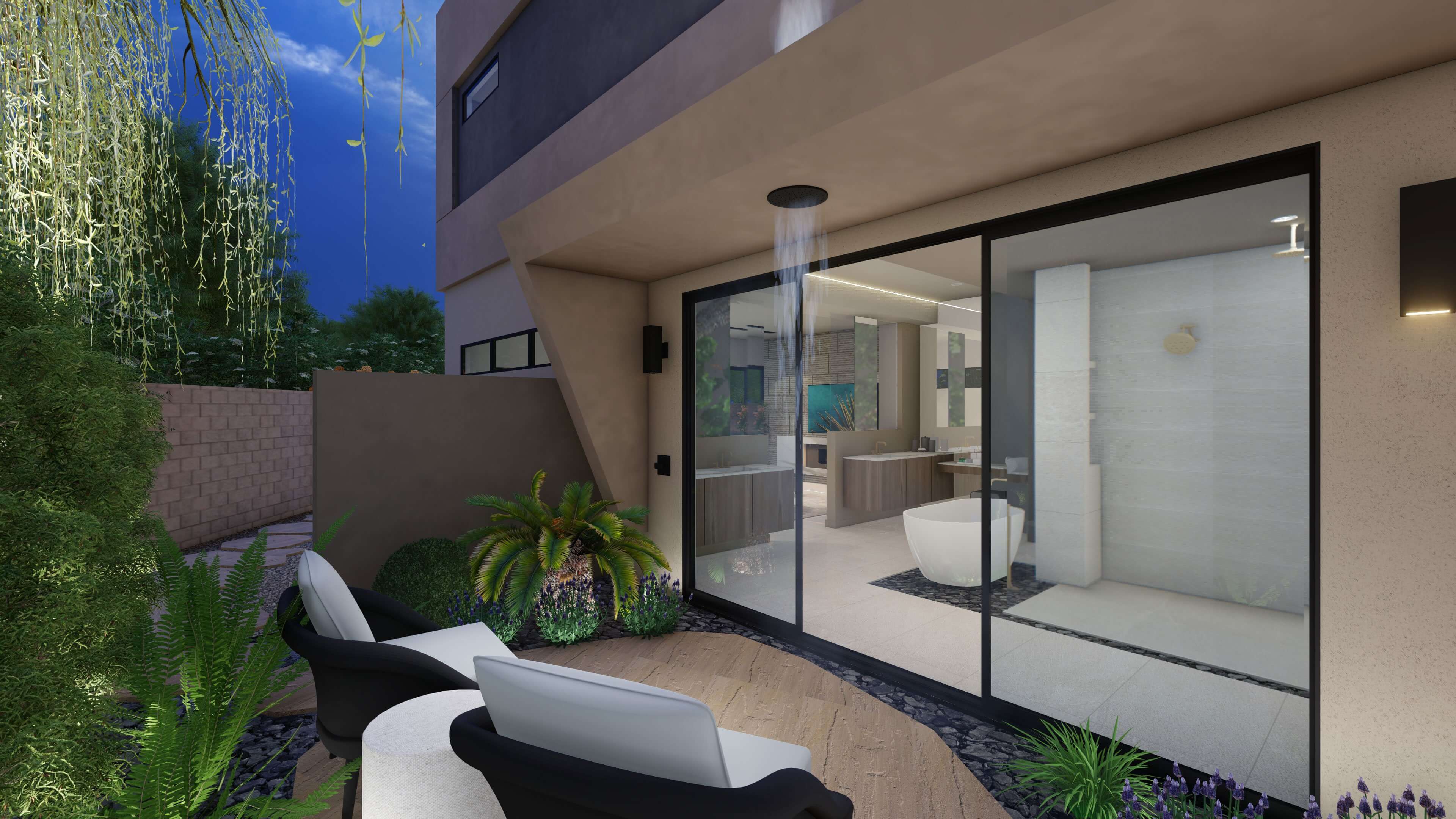 Las Vegas Luxury Homes Oasi Cresta Outdoor Shower scaled