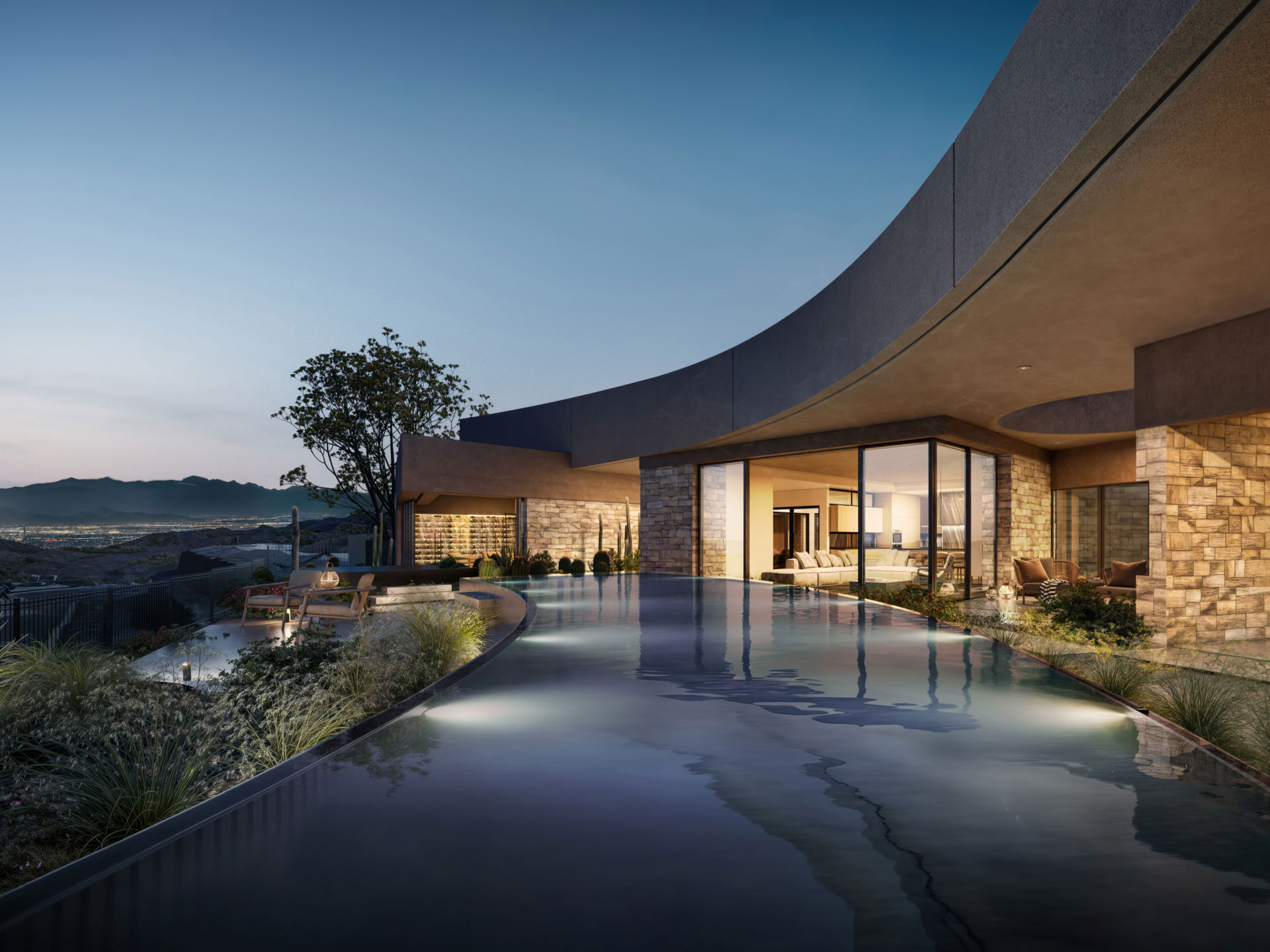 Blue Heron Ellipse Luxury Home Rear View 3x4