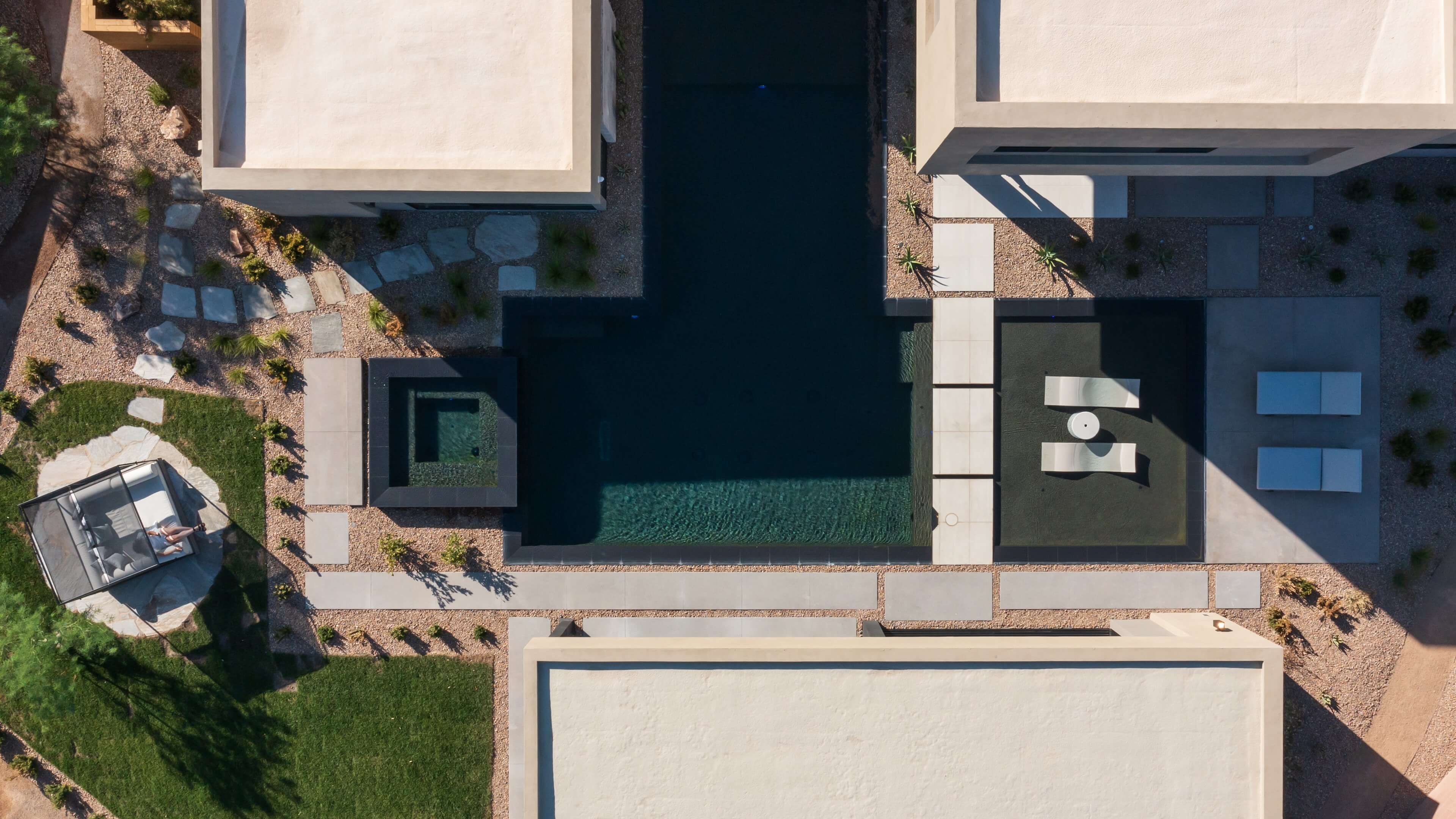 Modern Home Las Vegas Sancta Aerial scaled