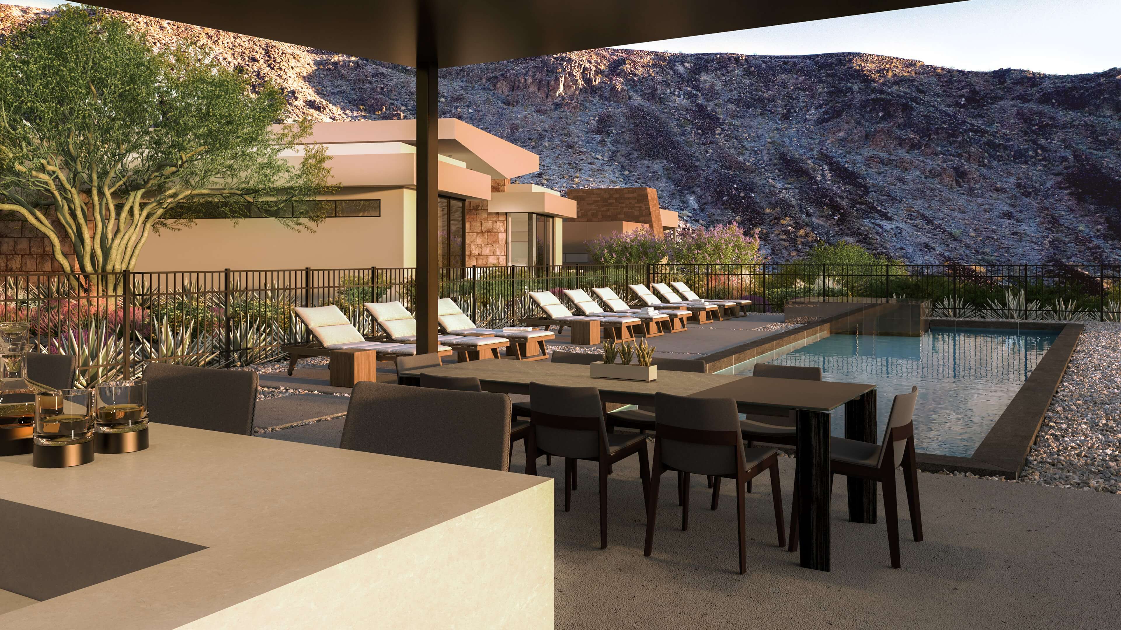 Blue Heron Ascaya Canyon Pool scaled