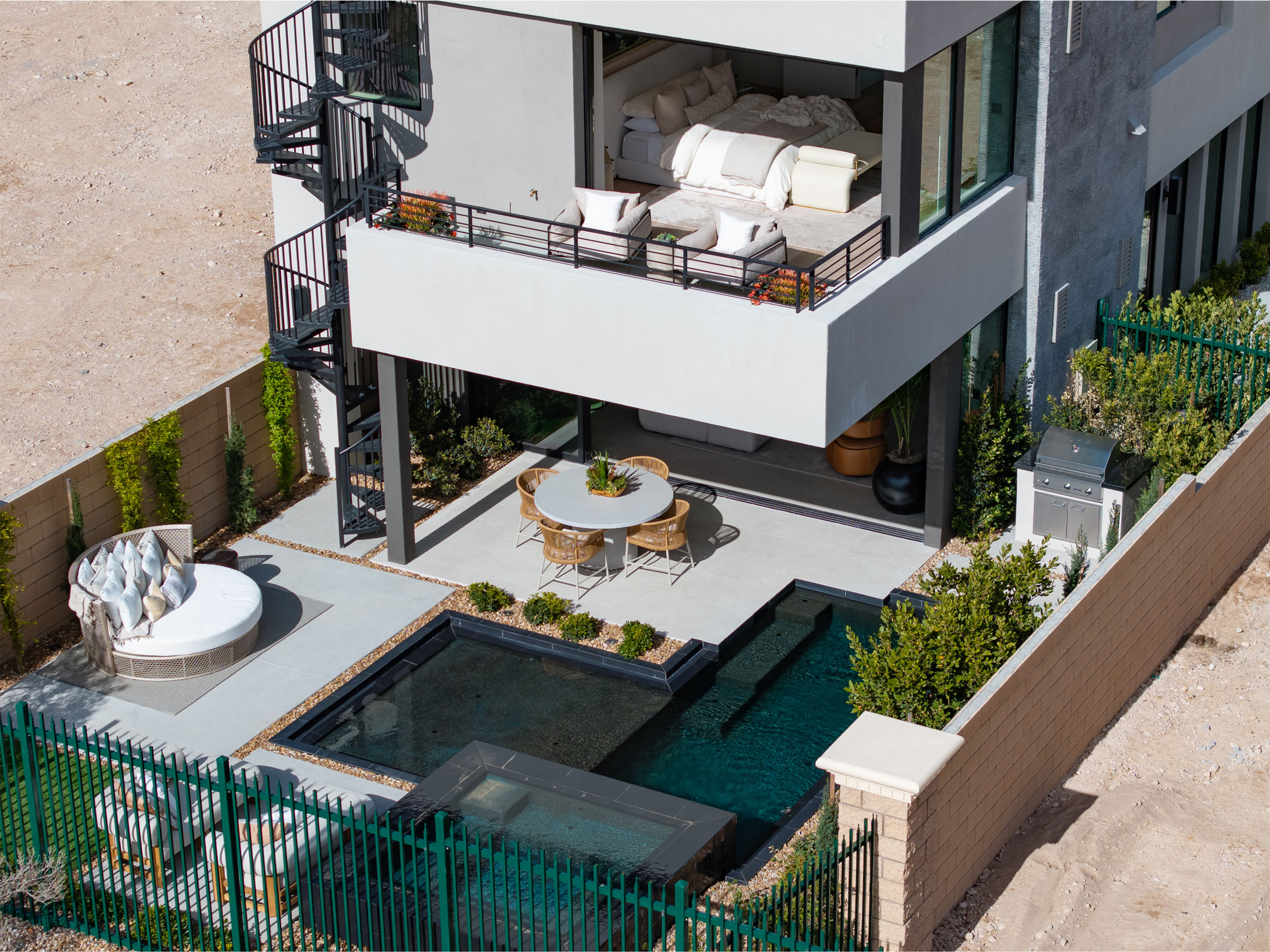 Blue Heron Stonewater Pool spa aerial